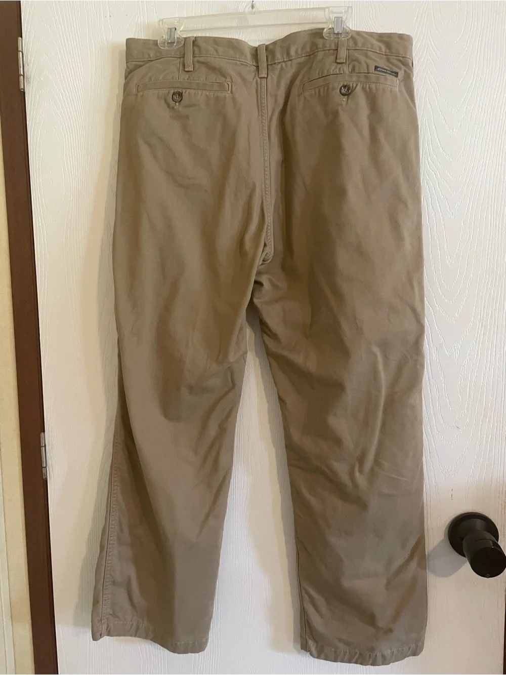 Eddie Bauer Flannel Lined Pants Mens 36x30 Plaid Insulated Khaki